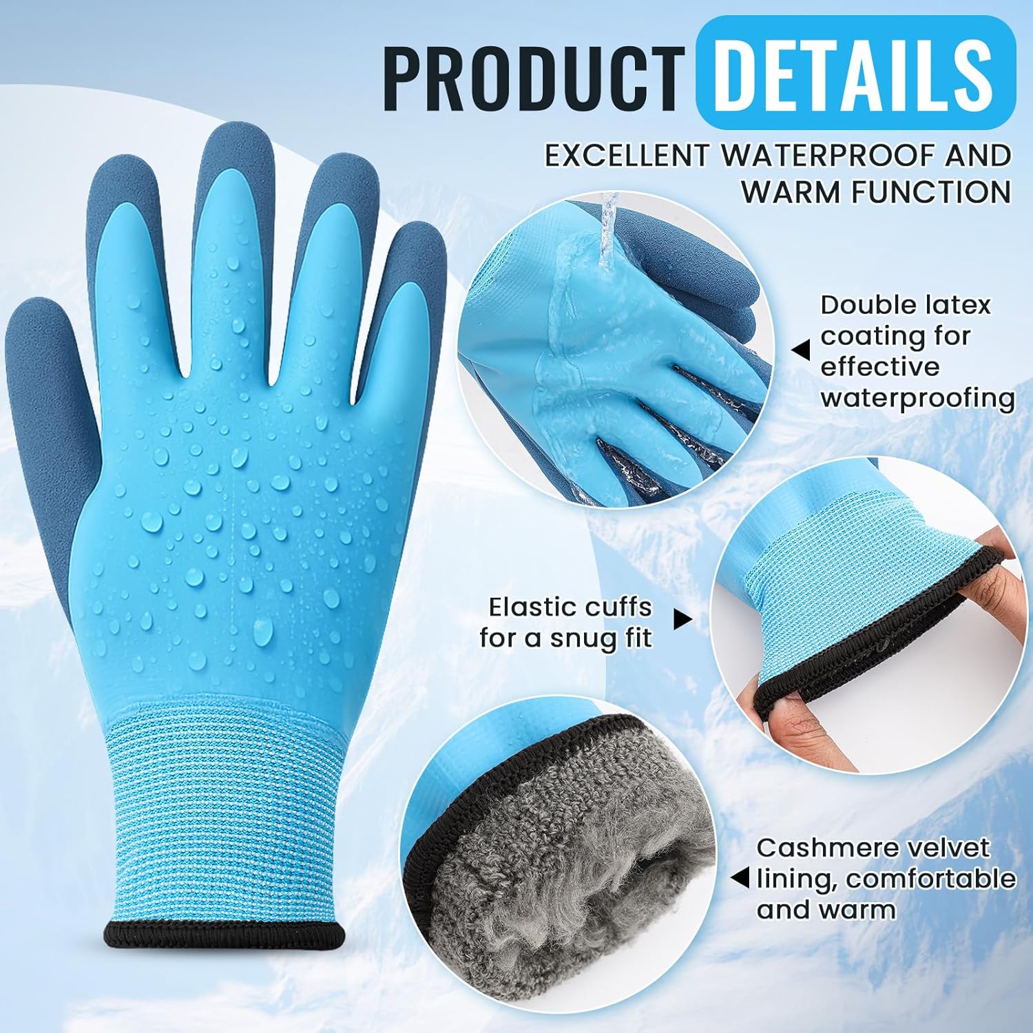 12/24/48 Pairs Winter Work Gloves for Men Below Freezer Waterproof Grip Thermal Insulated Gloves for Cold Weather - Image 3