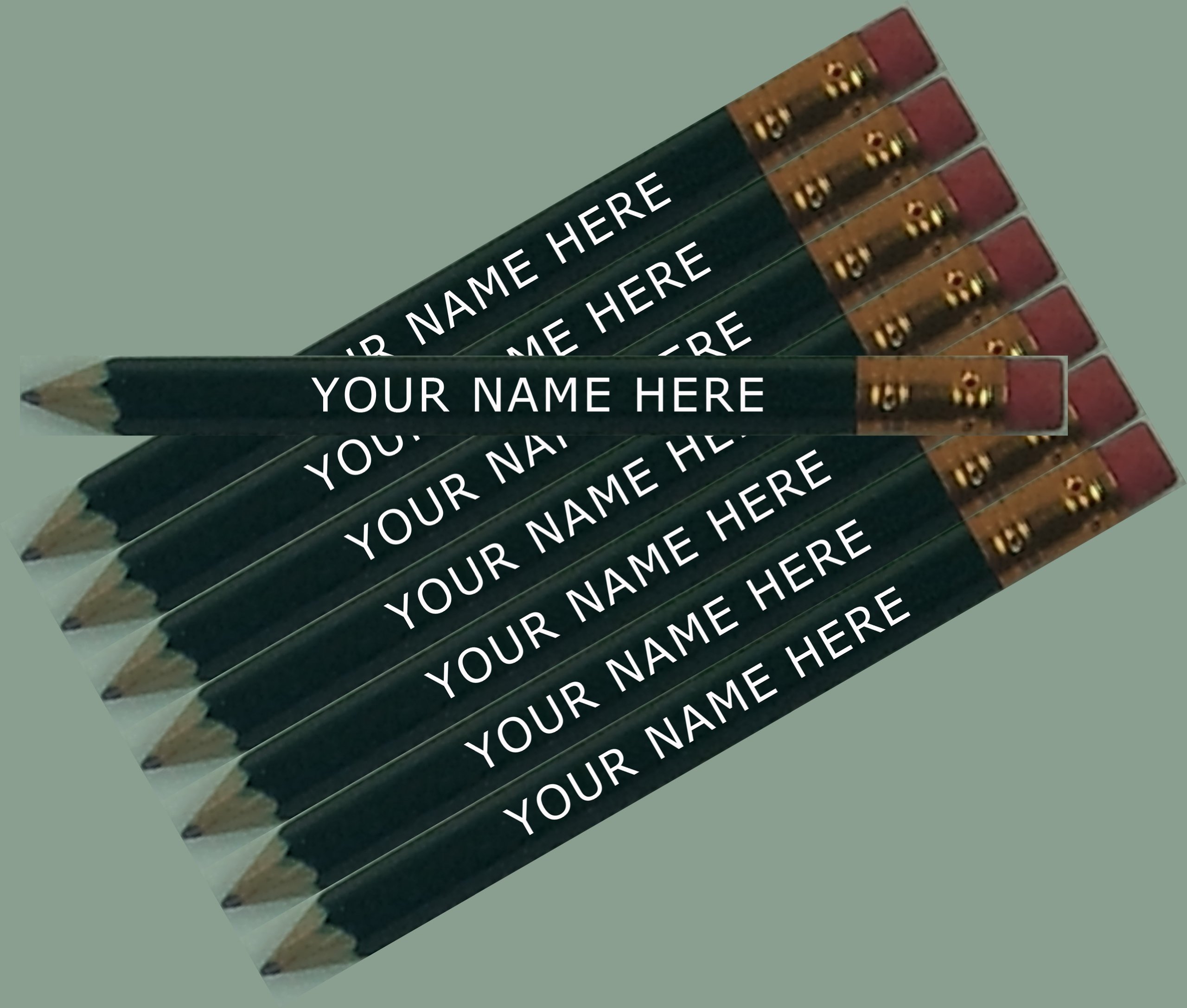 ezpencils - Personalized Green Golf Pencils Tipped with eraser - 24 pkg - ** FREE PERZONALIZATION **