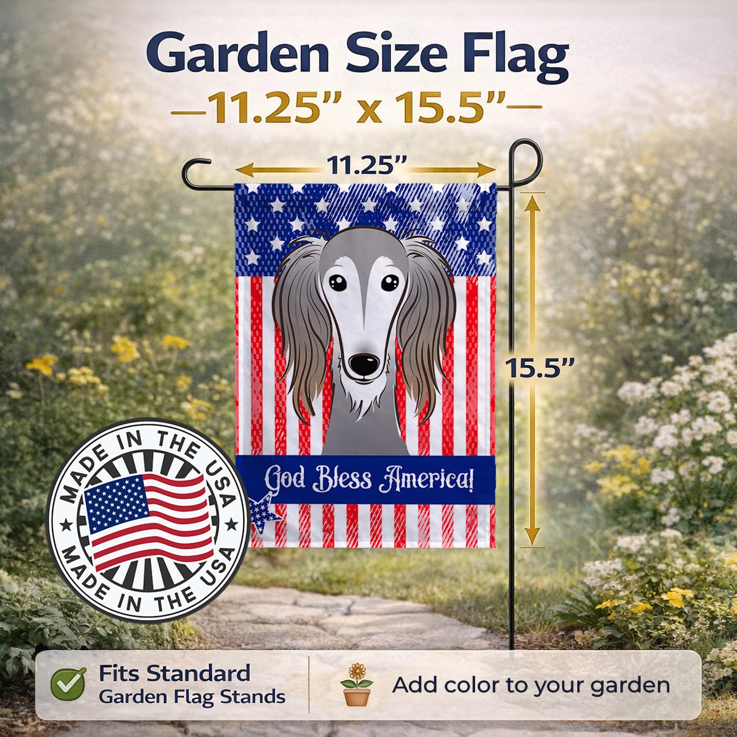 Caroline 's Treasures bb2159gf Saluki Garten Flagge, klein, multicolor