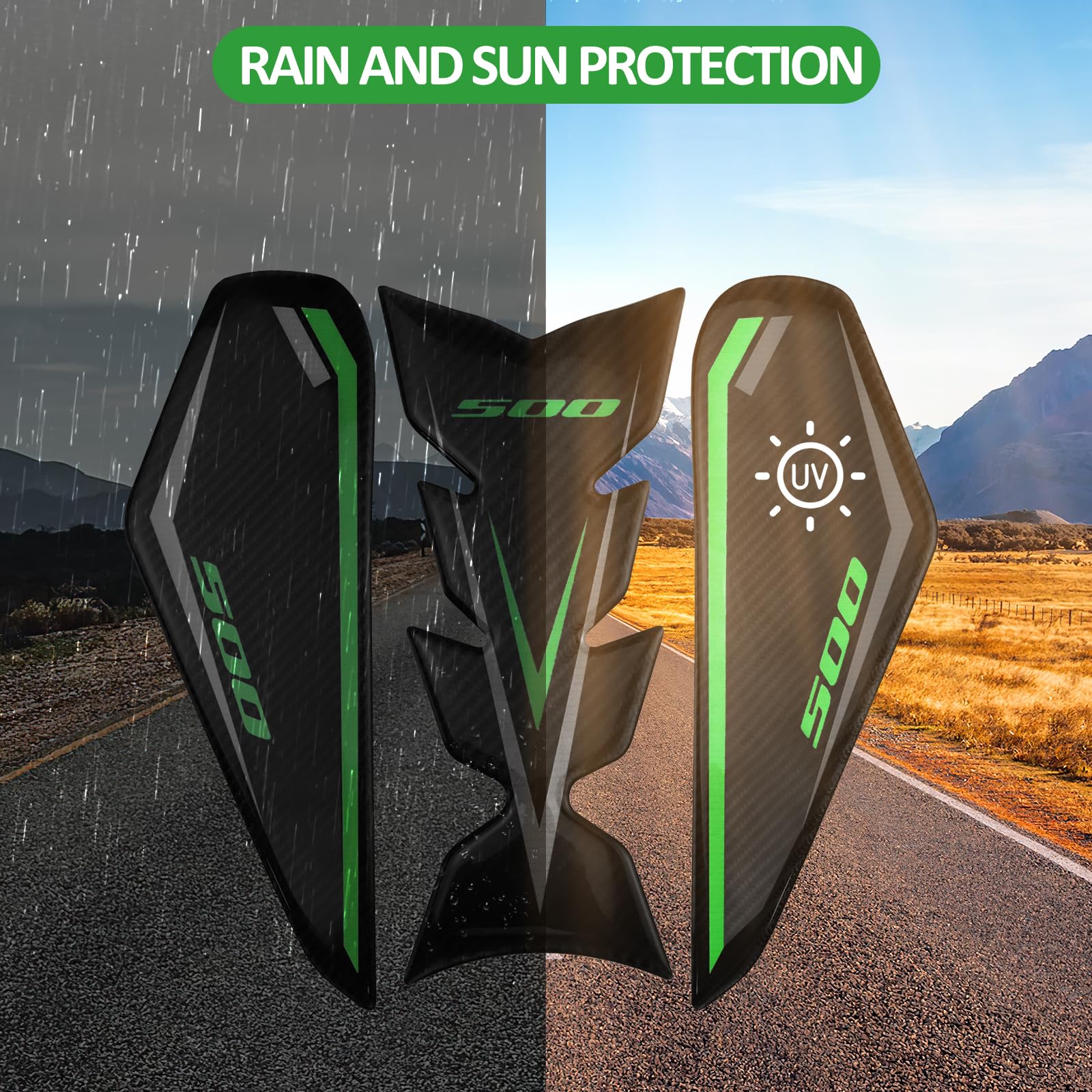 Protège-réservoir pour Kawasaki Ninja 500 Z500 SE 2024-2025, vert