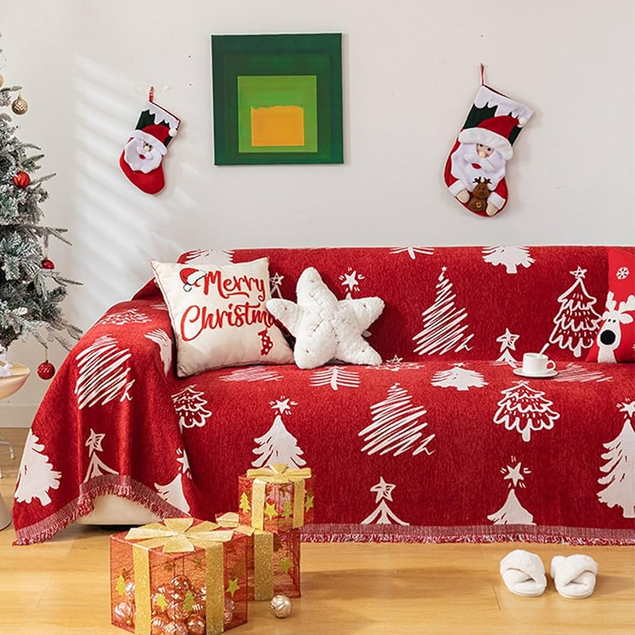 Amazon｜マルチカバー クリスマス ソファーカバー ベッドシーツ