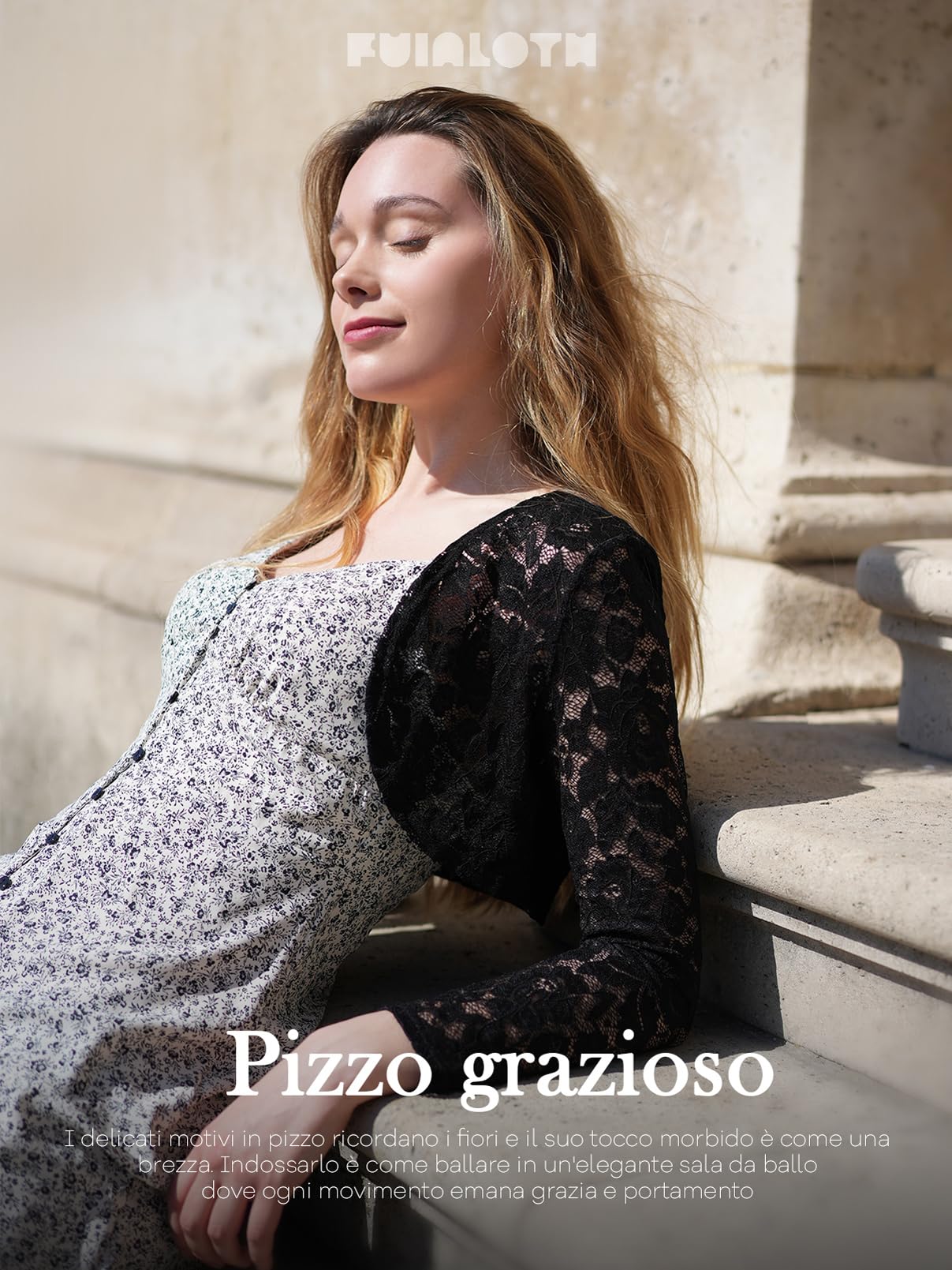 fuinloth Coprispalle Donna Elegante Cerimonia in Pizzo Bolero Sposa Giacca Corta Coprispalla Estivo