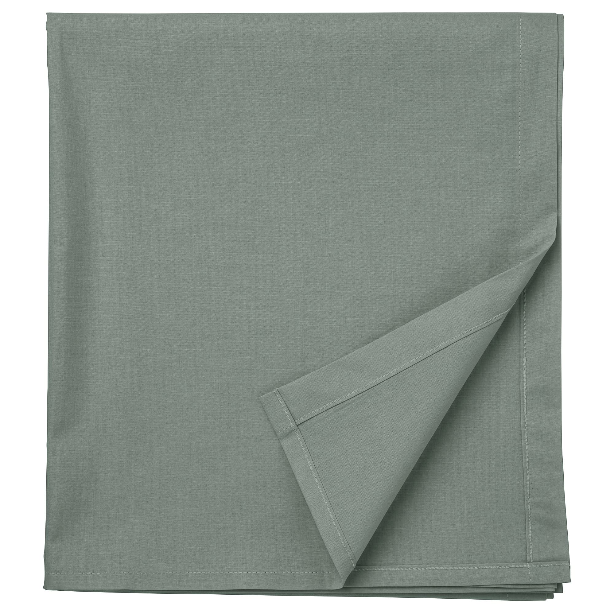 Drap gris-vert 240x260 cm grand lit double drap plat en coton doux