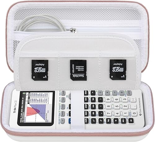 Vista 85 de Elonbo Funda de transporte para calculadora gráfica de color Texas Instruments TI-84 Plus CE/TI-84 Plus/TI-83 Plus/TI-83 Plus CE, bolsillo de malla