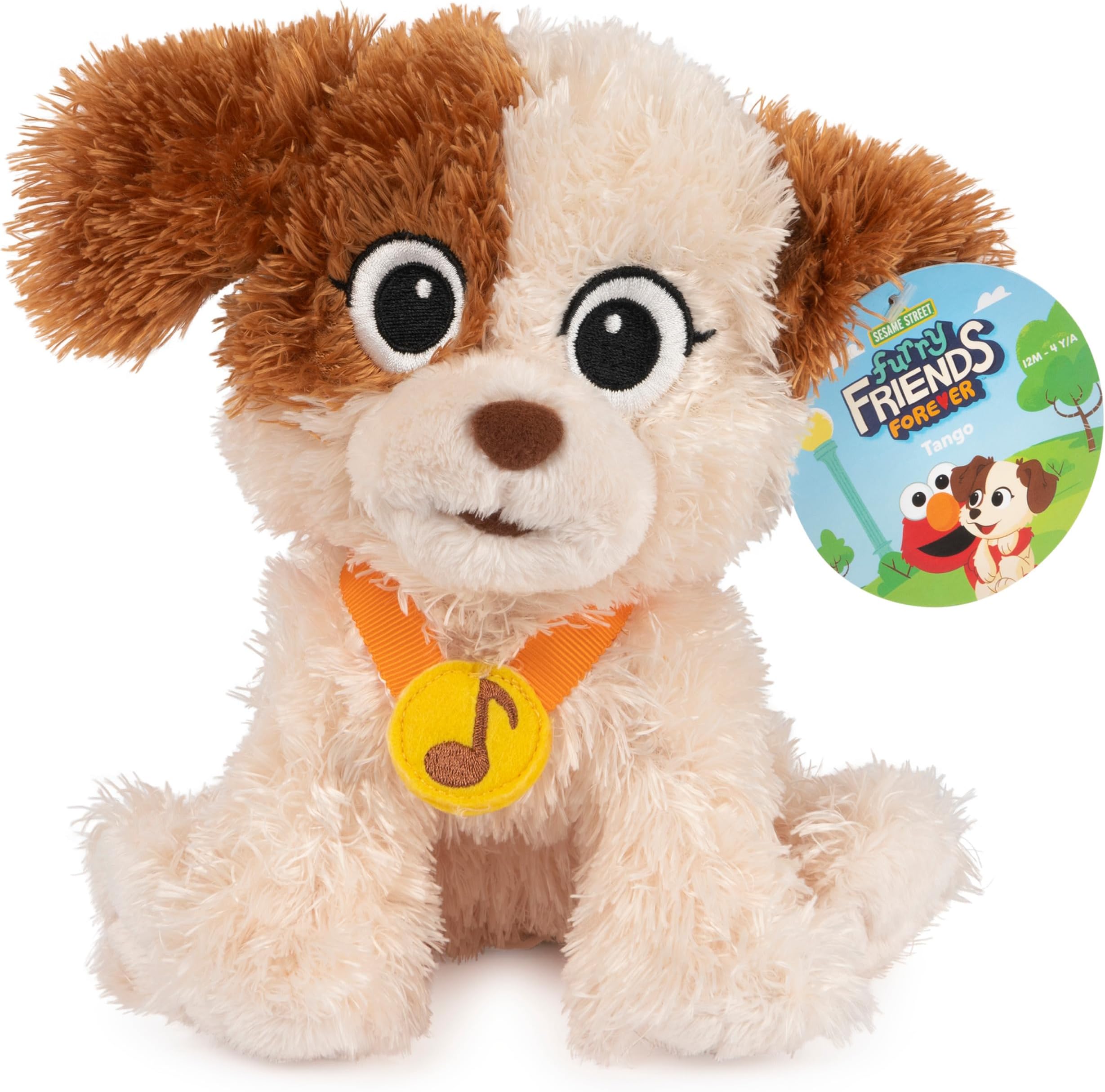 Sesame Street Furry Friends Forever Tango Plush, Premium Stuffed Animal for Ages 1 and Up, Brown/Cream, 7”