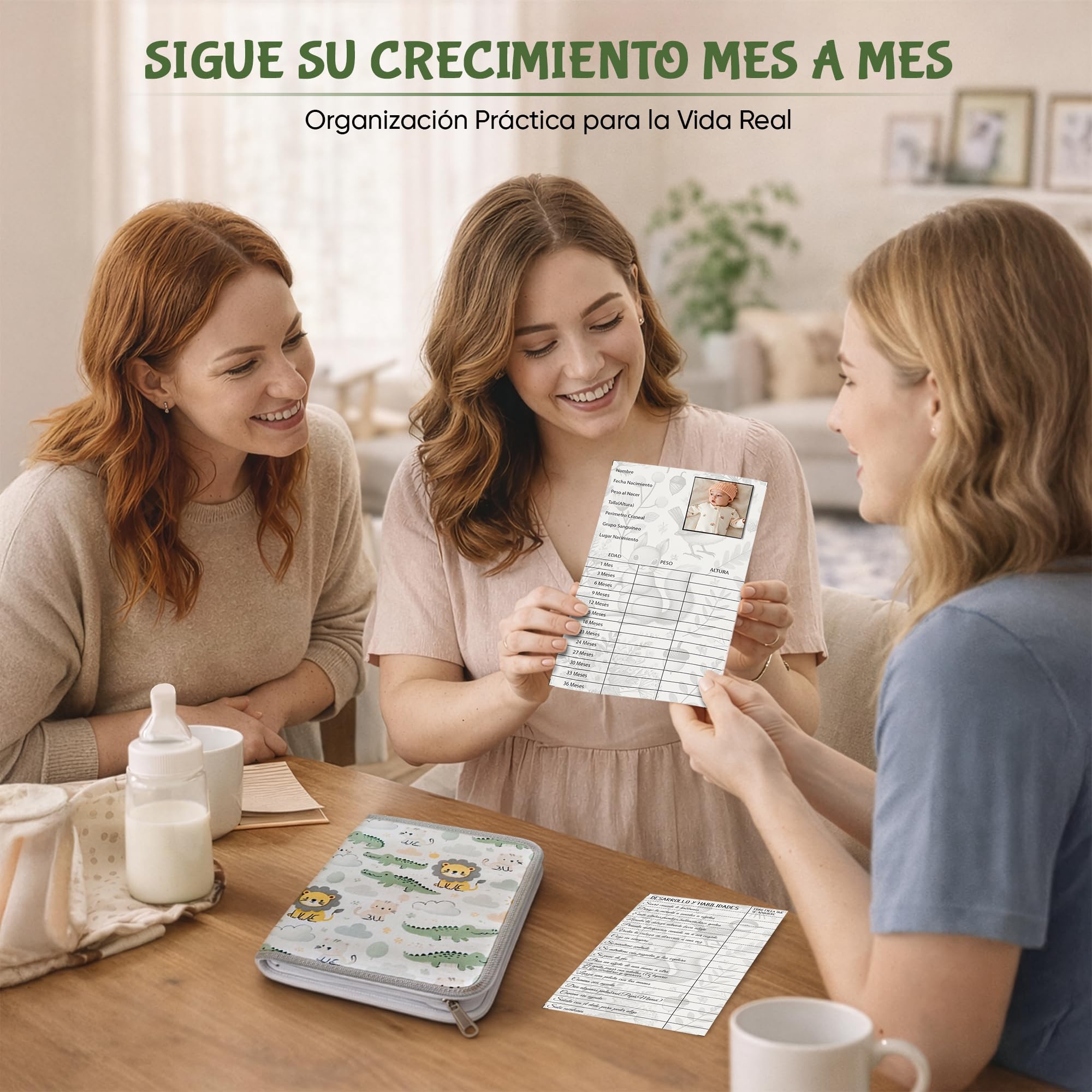 Portadocumentos Bebé para Cartilla Sanitaria con Tarjetas de Crecimiento y Primeros Logros, Carpeta y Porta Documentos Bebé, Funda Libro de Salud, Regalo para Baby Showers — view 6