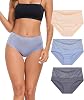 ANLIQI Womens Briefs Cotton Underwear High Waist Tummy Control Hipster Panties Pack Full Coverage Soft Breathable Undies