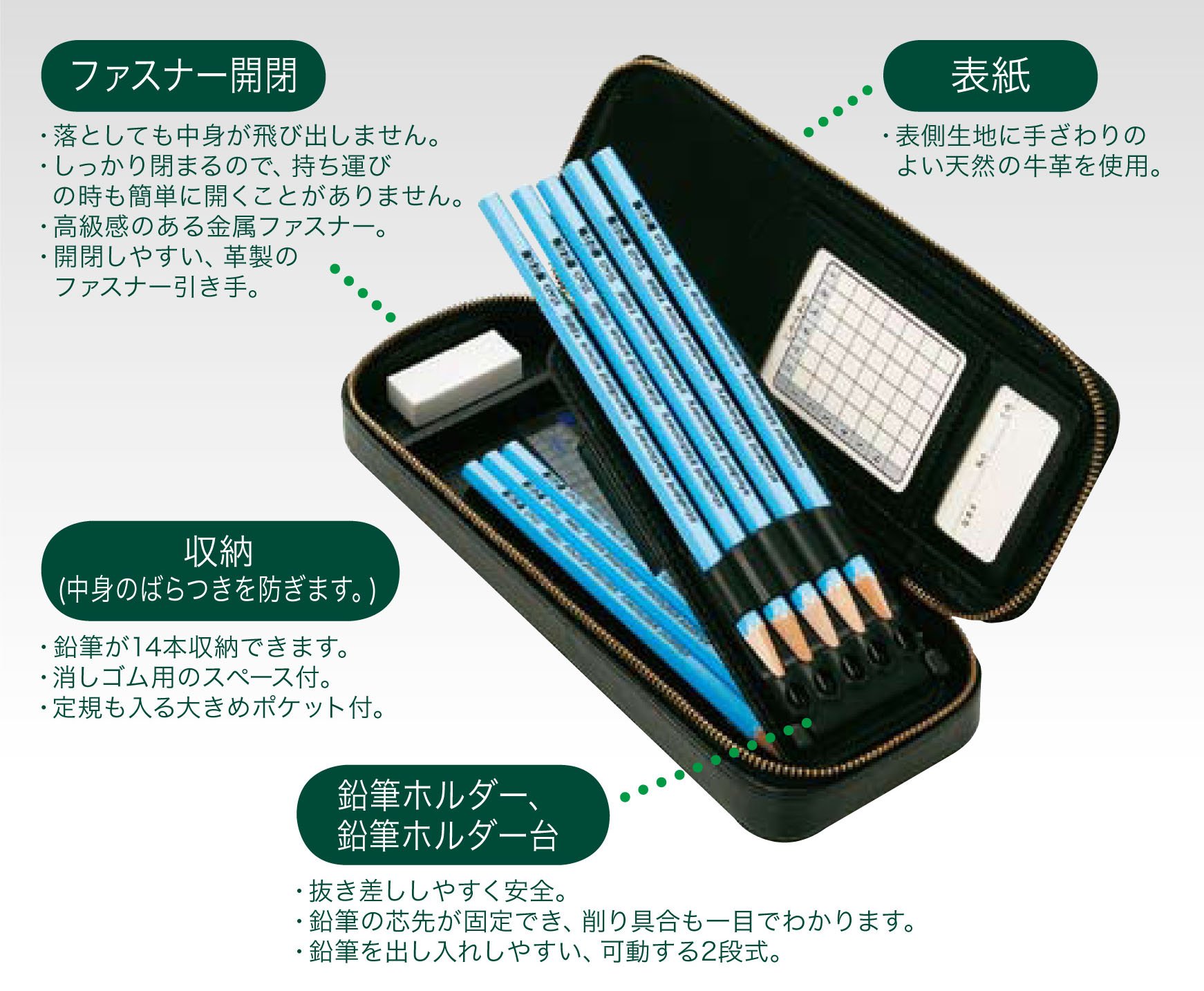 筆入れ Amazon | クツワ 本革筆入れ ファスナー レッド CG036 | ペンケース