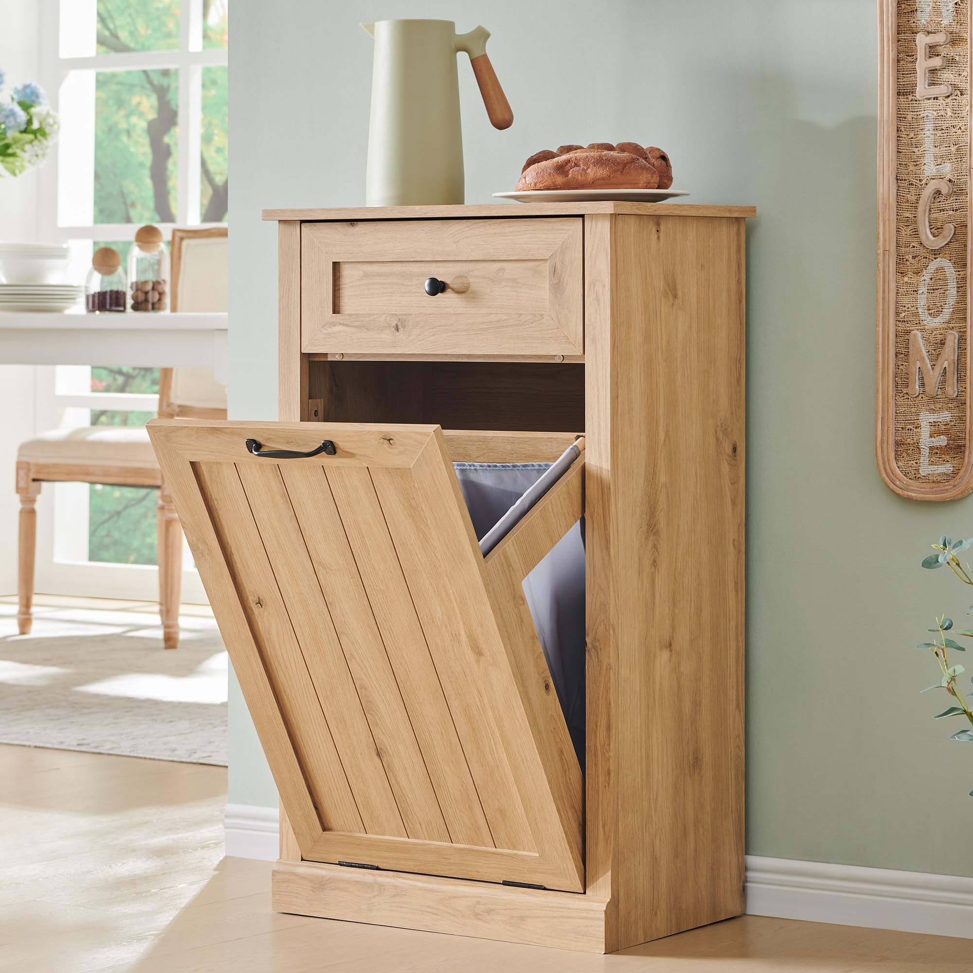 Amazon.com: IFGET Tilt Out Trash Can Cabinet, 10 Gallon Farmhouse