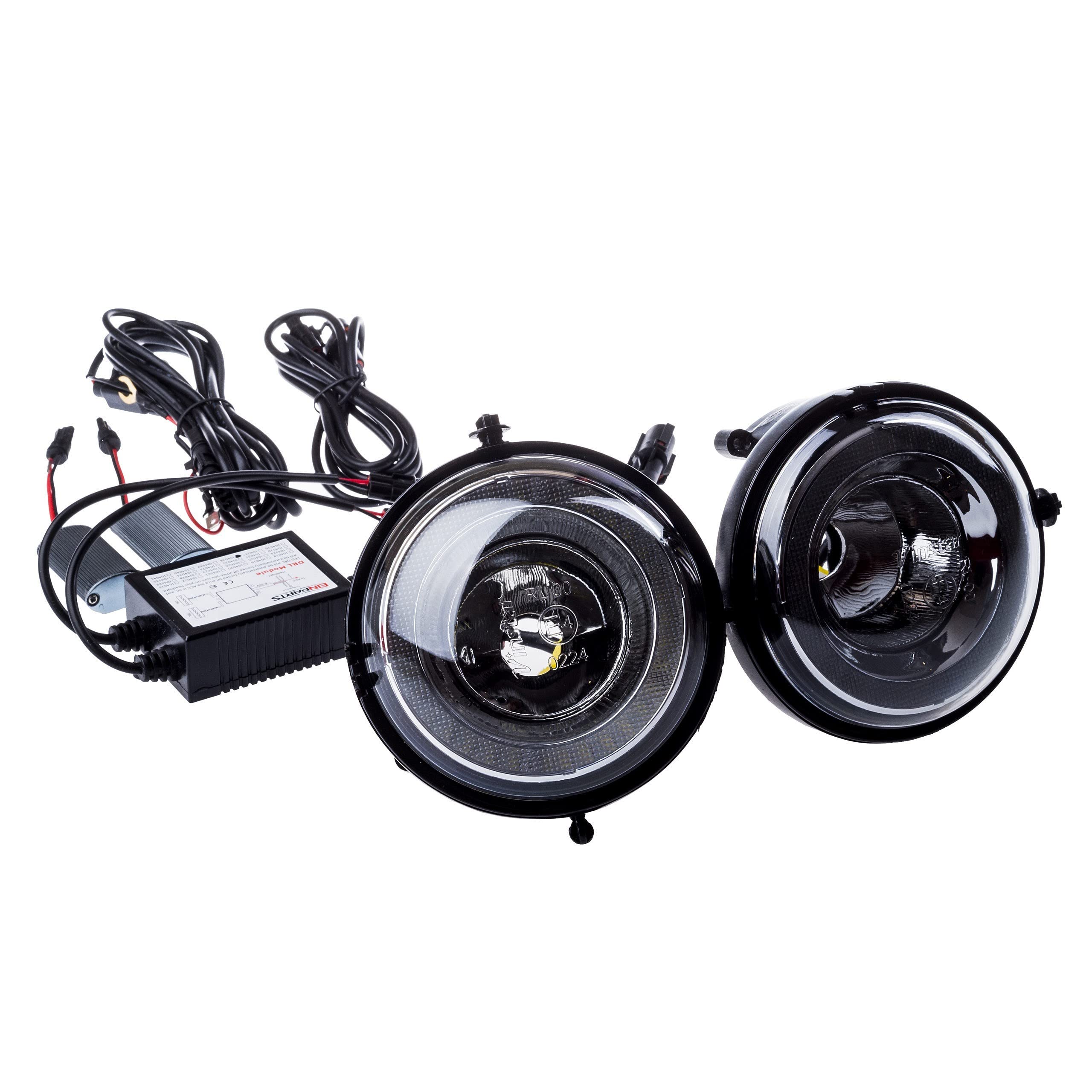 2w1 Światła do jazdy dziennej LED DRL + FOG, Reflektory lampy MINI R55-61, Okrągłe światła przeciwmgielne EinParts, Homologacja R87