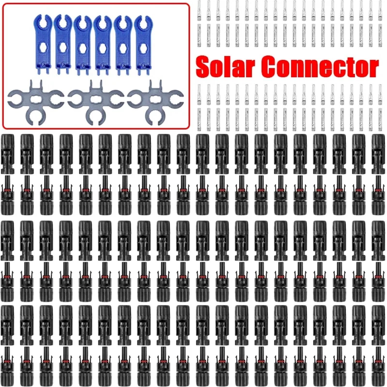 Kit connettore fotovoltaico solare fotovoltaico - tipo Y/T, 30A 1000V, 3/4/5/6/7 vie, per cavo PV/MC 2,5/4/6 mm², modulo batteria (MC4-Y4,1 SETS)