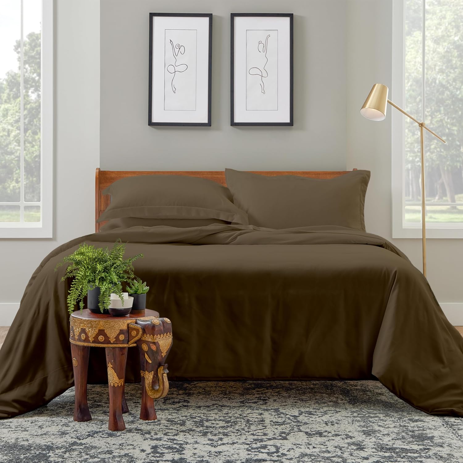 Cosy House Collection Luxury Duvet Cover Set 3-Piece - Blend of Rayon Derived from Bamboo - Ultra Soft Bedding - Zippered Comforter Protector, Includes 2 Pillow Shams (King/Cal King, Dark Teal)