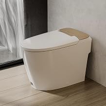 CASTA DIVA CD-W10V Non-electric Elongated Smart Toilet with Bidet, Map Flush 1000 Grams,ADA Comfort Height,Built-in Air Pressure-Assisted System for Power Flush,Soft Open and Close, 1.0GPFGold