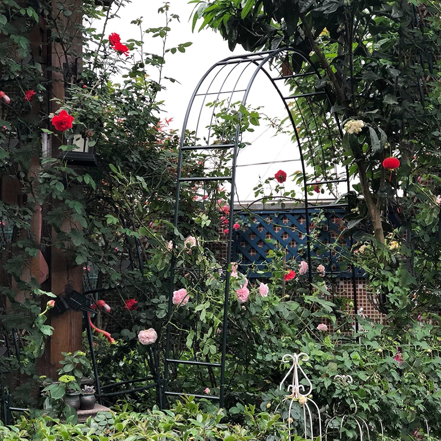 Garden Arches Rose Arches,Arches for Climbing Plants,Wedding Arches,Pergola Trellis for Indoor/Outdoor,Weatherproof,Arbors,Support Trellis Archway,Lawn Garden/Festive Decoration,120X24X240 cm