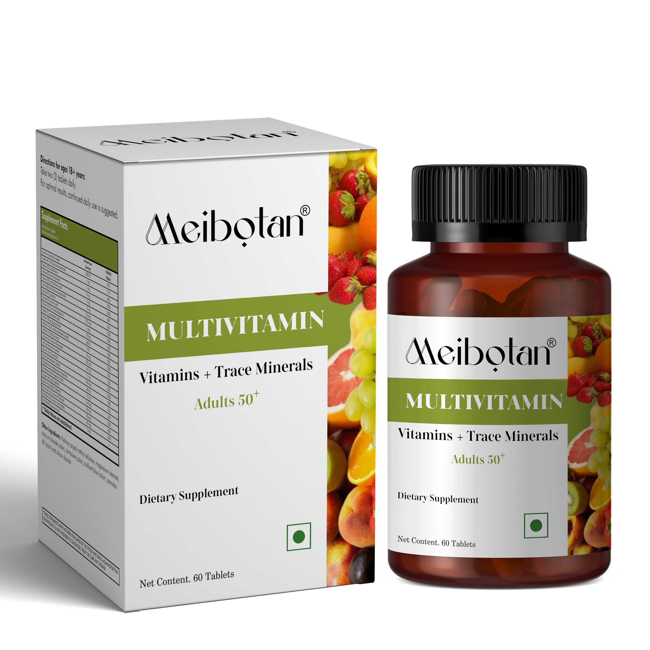 Best Multivitamin for Men and Women, 60 Multivitamin Tablets, with Zinc, Vitamin C, Vitamin D3, Multiminerals and Ginseng Extract, Enhances Energy, Stamina & Immunity for Age 50+