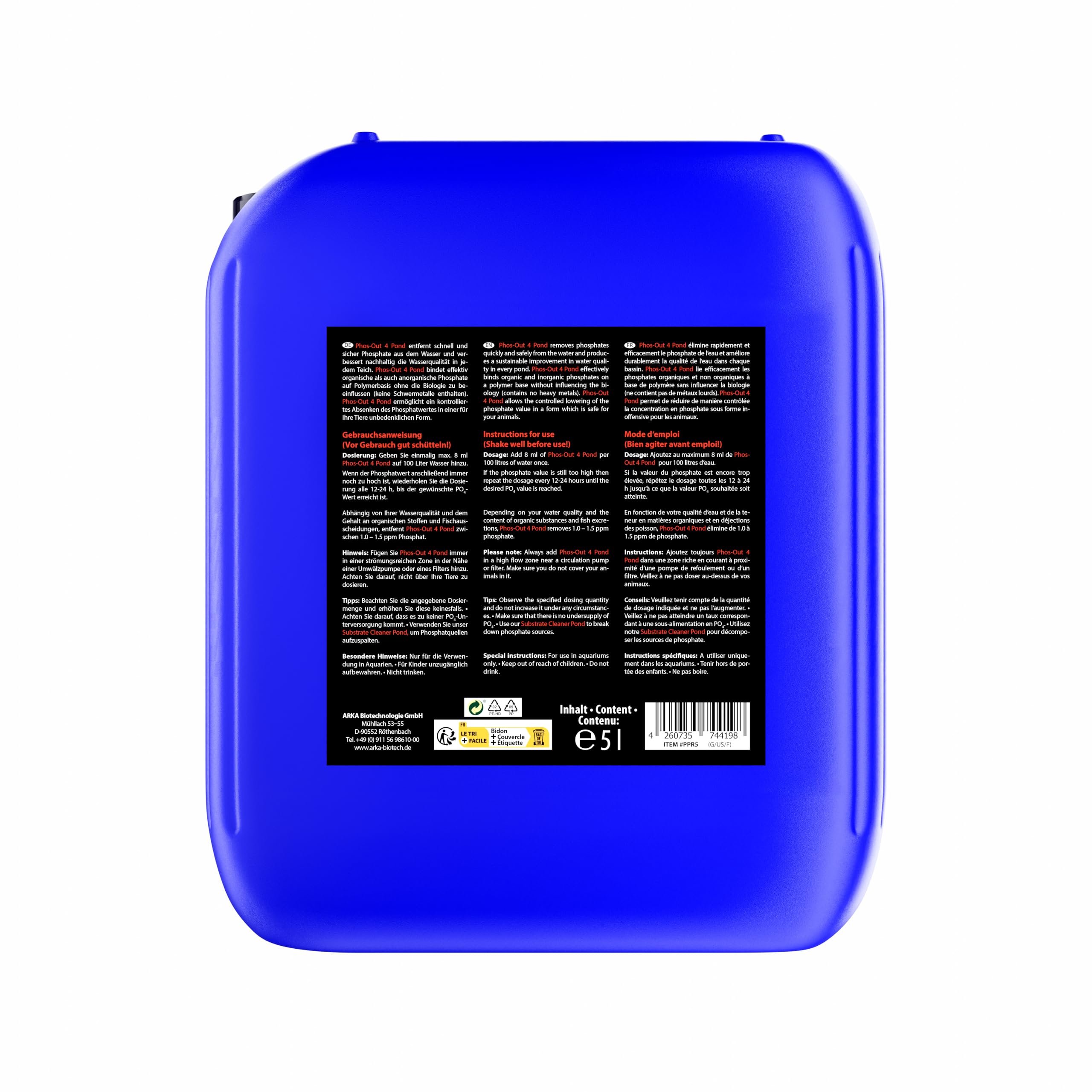 Phosphatentferner Teich 5000 ml - Phos-Out 4 Senkt Phosphat PO4 Sofort