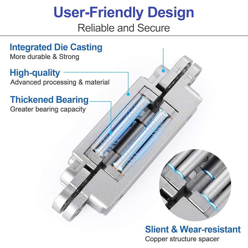 ナギページ 2 pcs 7 inch Hidden Door Hinges-Invisible Hinges for Doors