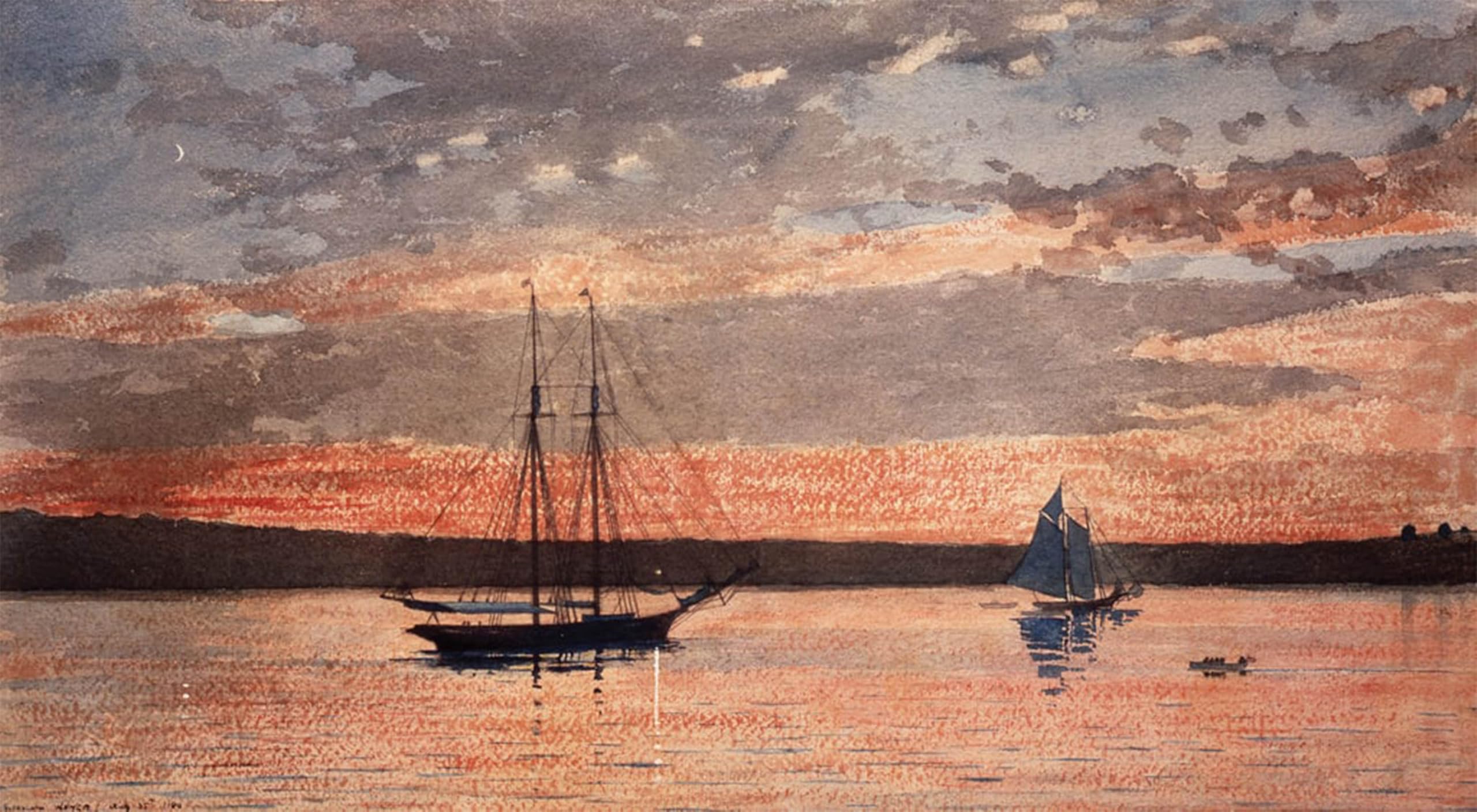 ARTXLXXBN Famous Art Print Poster Vintage Wall Art Sunset At Gloucester by Winslow Homer Canvas Art Poster for Home Decor 60x90cm