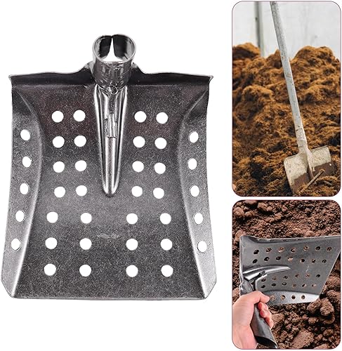 Miniatura 4 de Pala de jardín Pala de tamizado de barro con agujeros, pala para excavadora de arena de metal resistente, para caza de tesoros de carbón, para