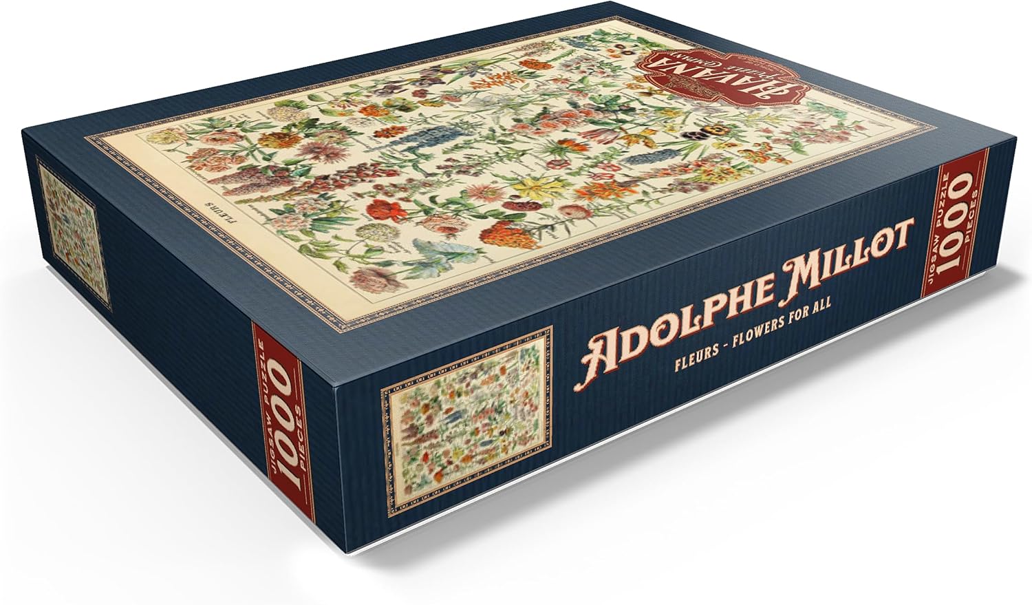 MyPuzzle Fleurs - Flowers for All, Vintage Art Poster, Adolphe Millot - Premium 1000 Piece Jigsaw Puzzle for Adults - Image 3