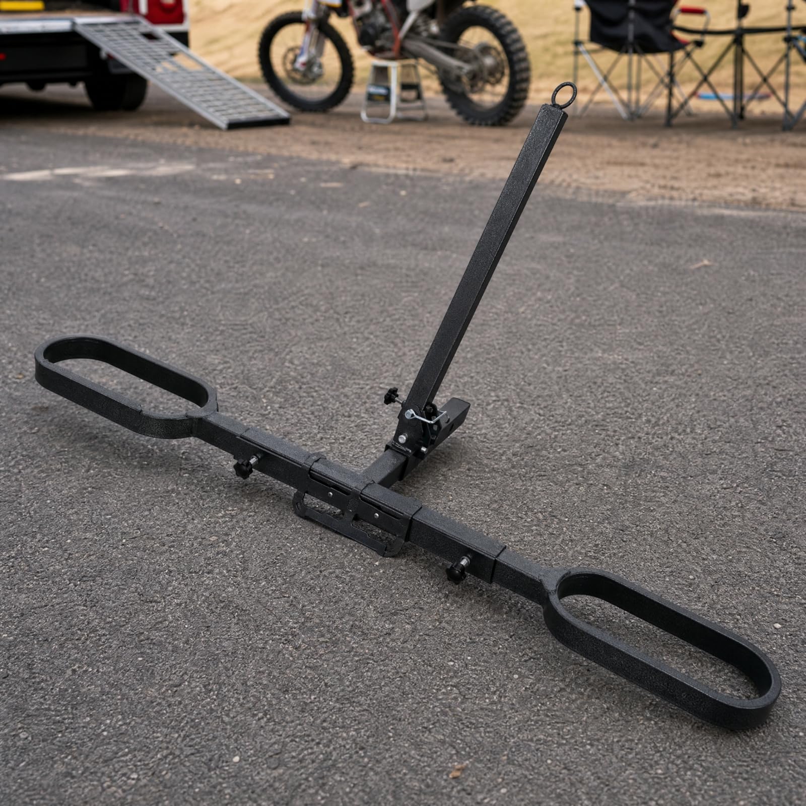 Motorradträg für die Anhängkupplung hochfest radträg mit vstellbarem Rahmen stabil Anhängkupplungsträg für Camping