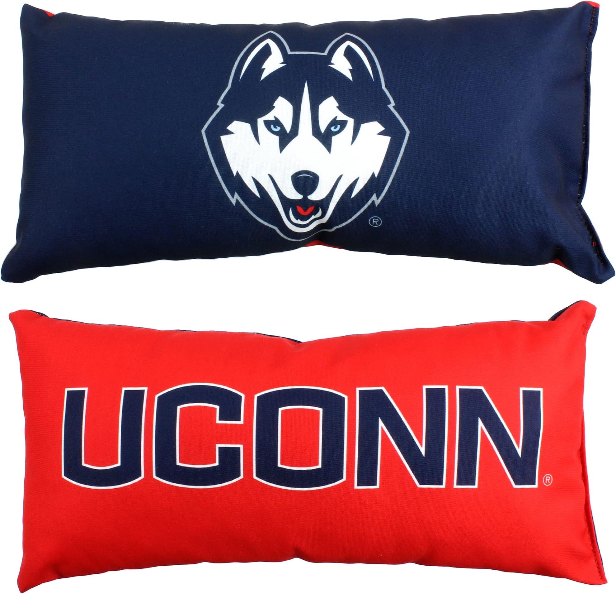 College Covers Solid Color Bolster Travel Pillow, 1 Count (Pack of 1), Uconn Huskies