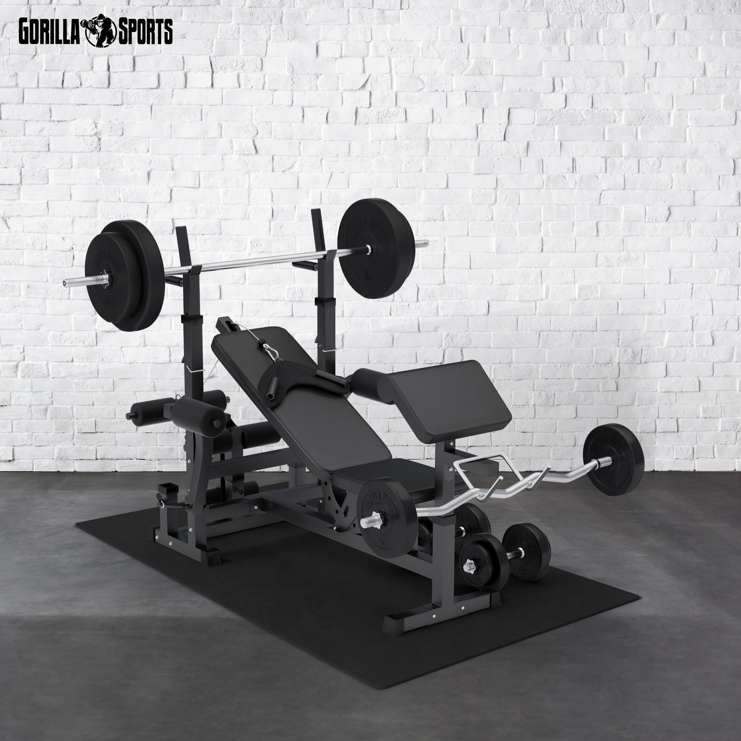 Gorilla Sports Protection Tapis Kit 6 Tapis 12 Embouts Puzzle Sol Fitness