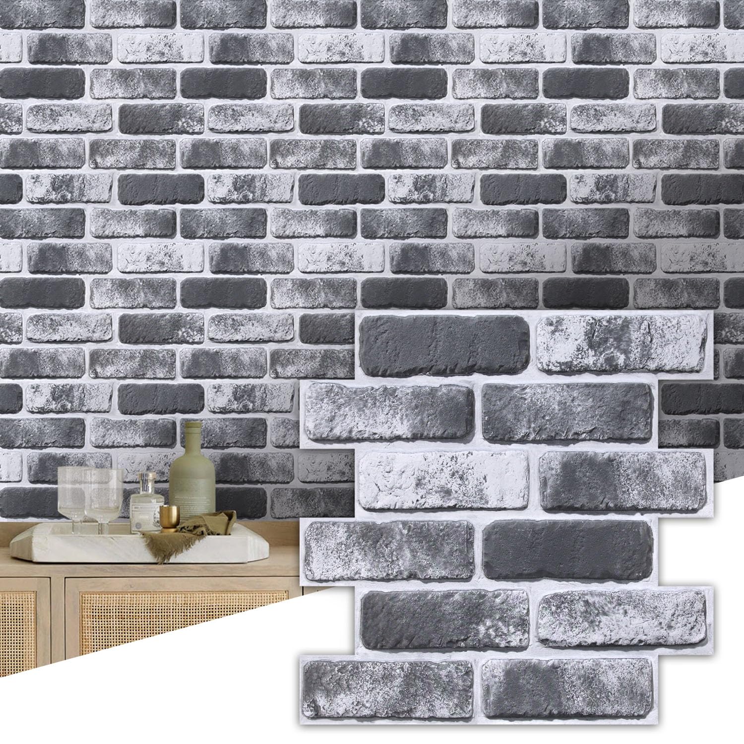 Paneles de pared de ladrillo imitacion revestimiento sintetico decorativo C223