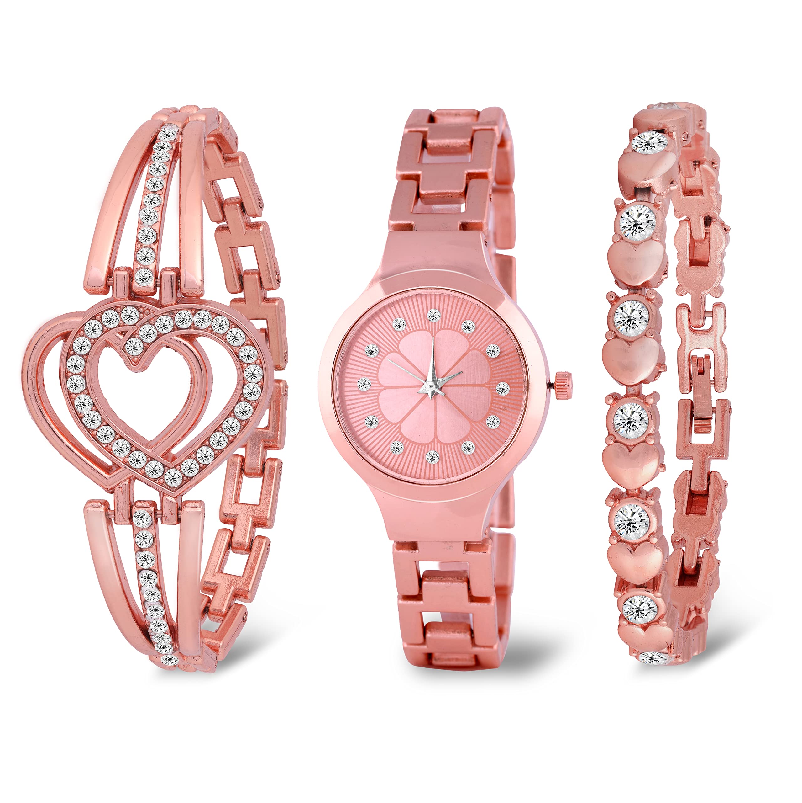 R1O Branded Analogue Flower Design Super Round Dial Magnet Watch with Gift Amazing Heart Bracelet for Women analoug Watch or Girls and Watch for Girl or Women (B09Y99PG8C) Amazon Price History, Amazon Price Tracker