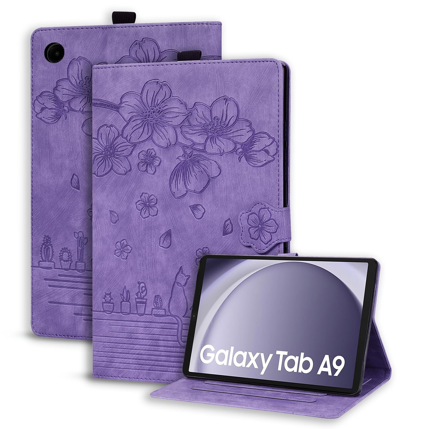 Teeno A9 Plus HD Gold Extra Slim Folio Case x 2 Windows in Eco Quality