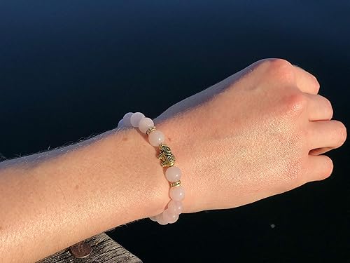 Miniatura 5 de BERGERLIN - Pulsera de elefante - Pulsera de piedra natural real con perlas genuinas de 0.315 in y reflejos de cristal - Calidad Certificada