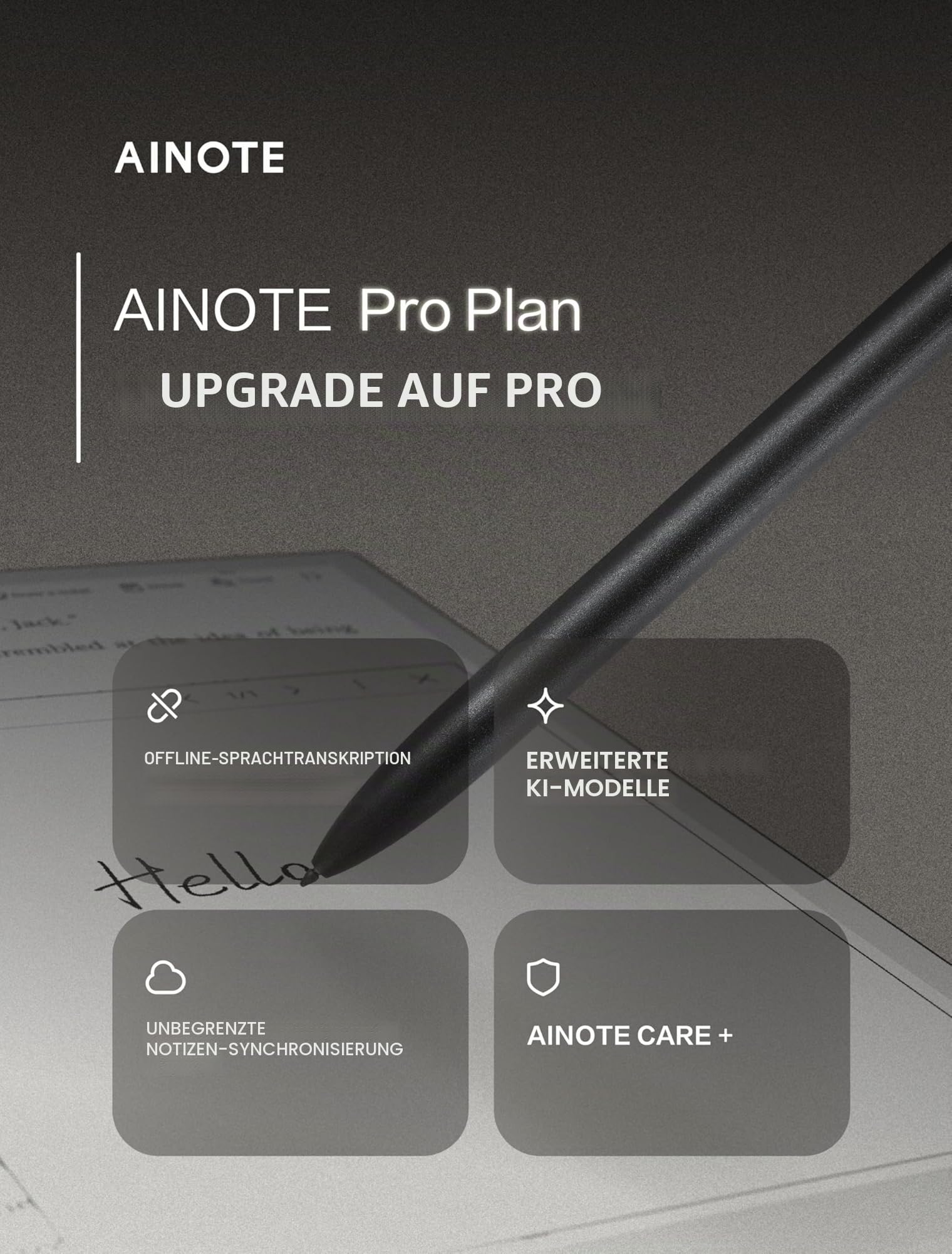 iFLYTEK AINOTE 2 10.65" Paper-Tablet KI-Notiztablett digitales Notizbuch Sprache-zu-Text 16-Sprachen-Transkription Handschrift-zu-Text