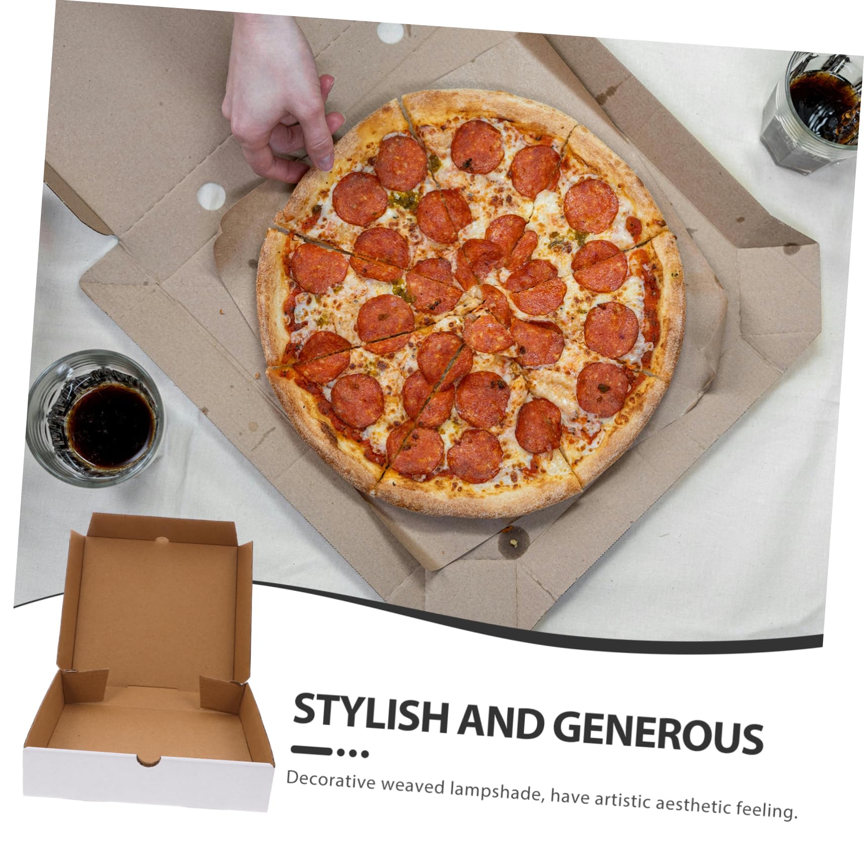 Scatola Pizza Piccola in Carta Kraft Bianca, 30 Pezzi | Imballo Ondulato Riutilizzabile, per Trasporto e Conservazione Alimenti, Confezione da 30 Pezzi