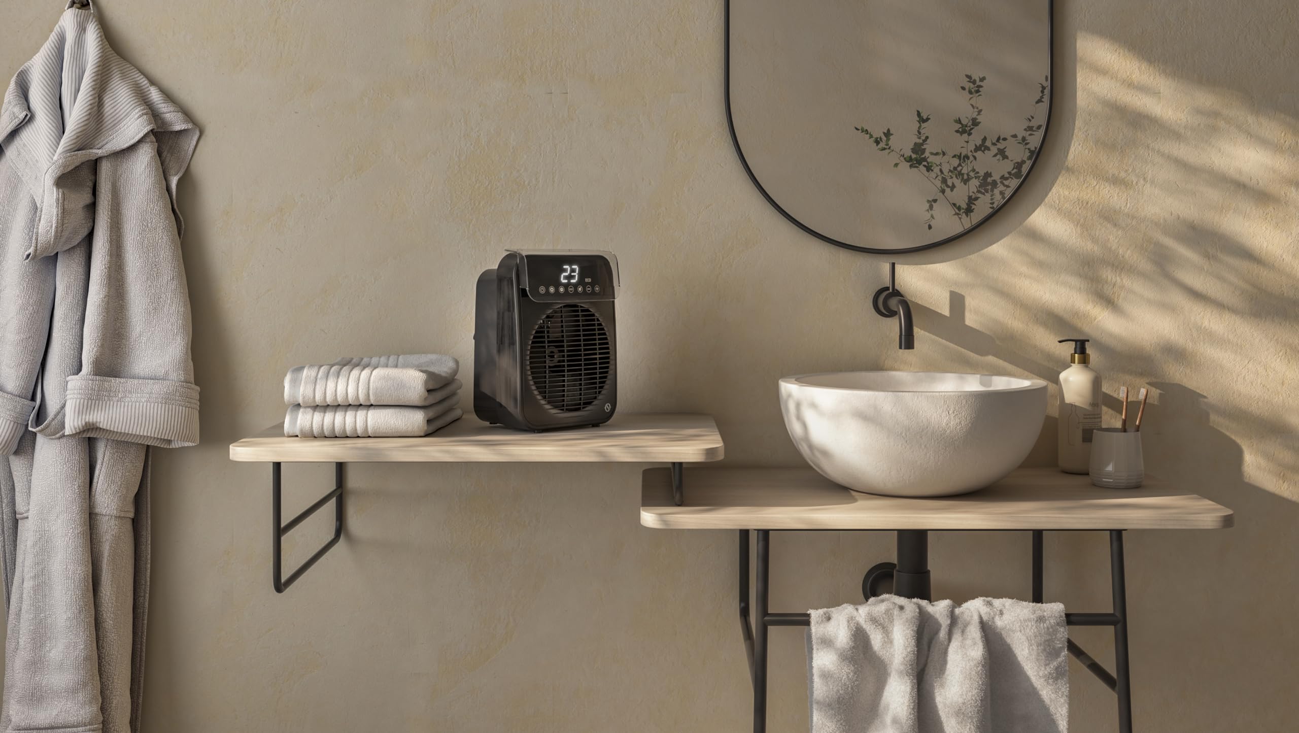 Olimpia Splendid 99241 Caldo Tekno - Termoventilatore fino a 2.000 W, IP21, eco mode, riscalda 60 m³