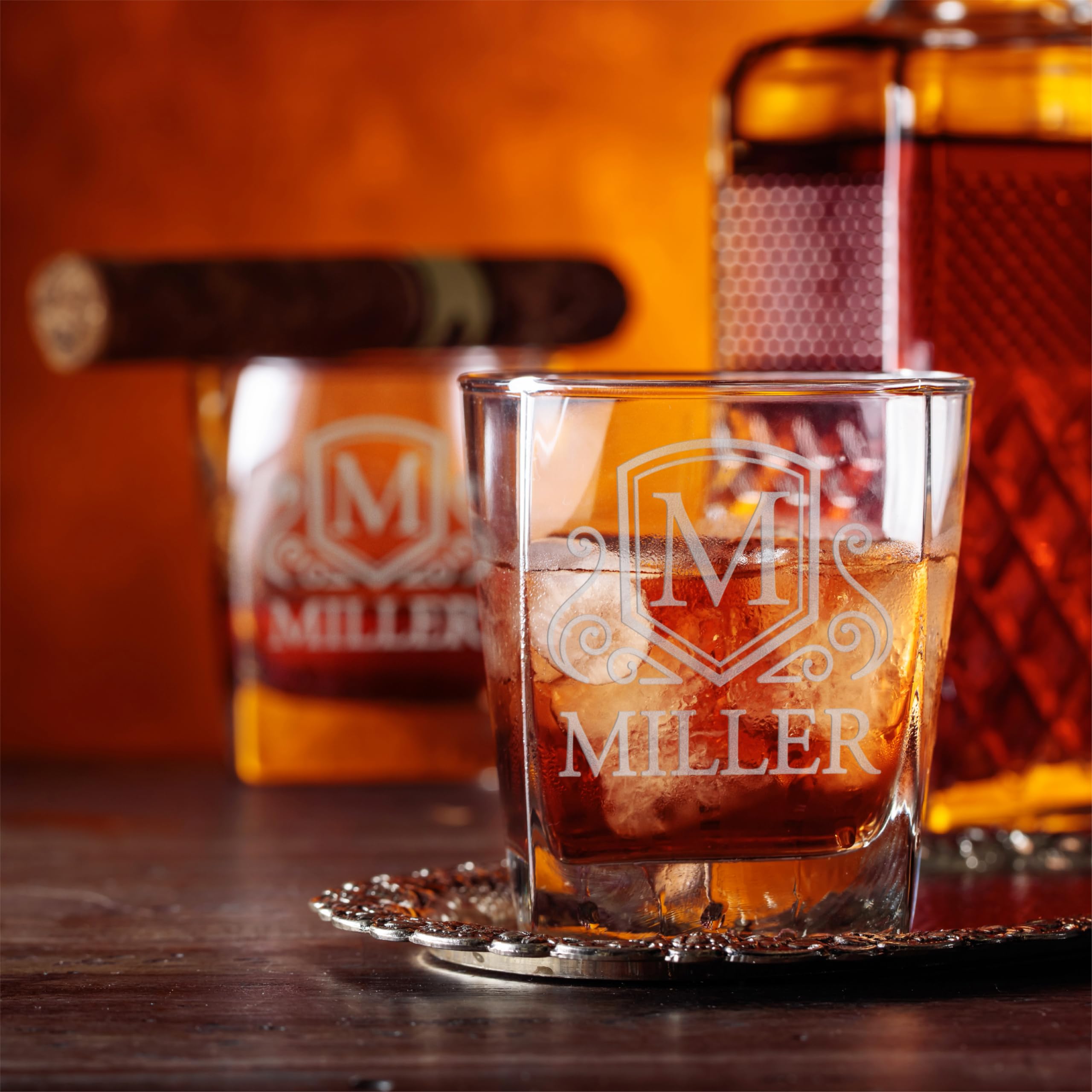 Personalized Rocks Glasses Etched 11 Oz Heavy Base Rocks Glass
