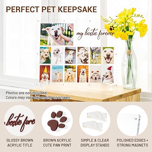 Miniatura 3 de LOOKEY Marco de fotos acrílico para perros, marco de recuerdo de mascotas, regalo conmemorativo para mascotas por pérdida de perro, marco de collage