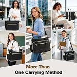 MoKo 15-16 Inch Laptop Bag for Women, Large Teacher Nurse Tote Work Bags Messenger Computer Handbag with File Pockets, Tablet Compartment, Bottle Holder and Detachable Adjustable Shoulder Strap, Black