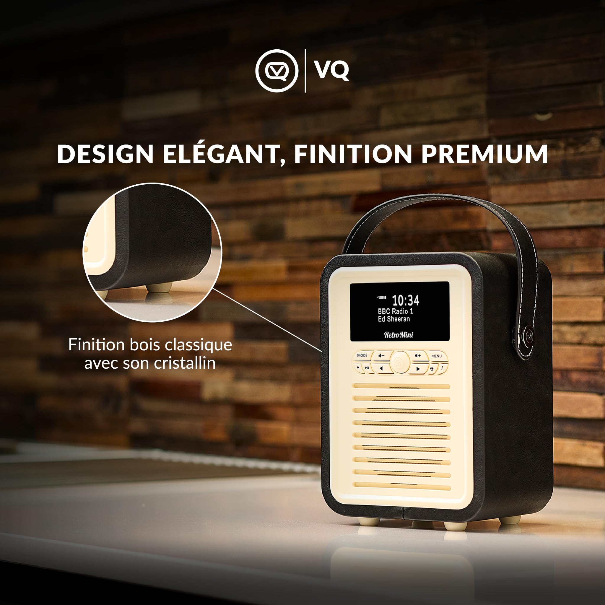 August MB420 Radio FM DAB DAB+ Bluetooth et Réveil - Bois clair