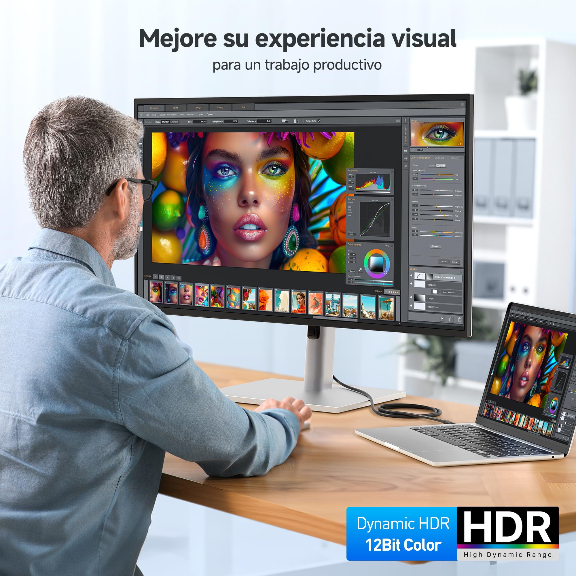 Cable Matters Cable USB C a HDMI 2.1 unidireccional de 48 Gbps y 8K - 3 m, compatible con 4K a 240 Hz / 8K a 60 Hz con HDR, cable Thunderbolt 4 a HDMI 2.1, compatible con portátiles Thunderbolt 8