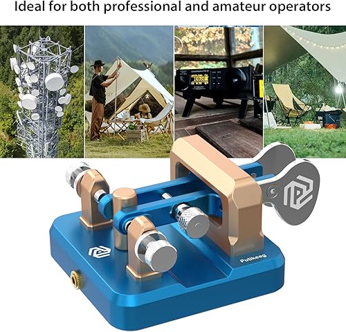 Miniatura 4 de CW Key Automático Morse - Tecla Morse Código Morse Llave Telégrafo Lambic Doble Paleta Código Morse Llave de Código Morse Aleación de Aluminio CW