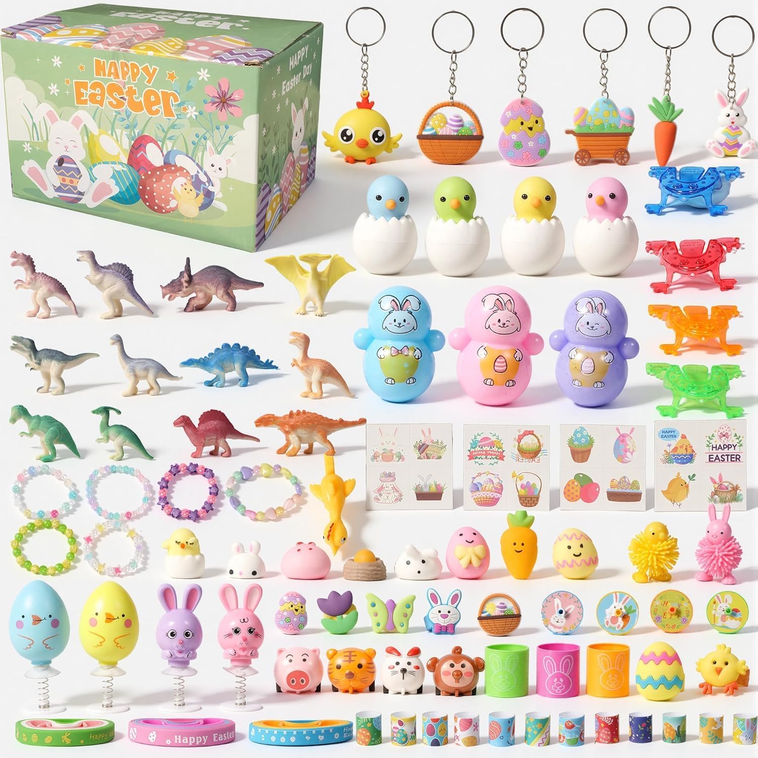 214 Pcs party favors for kids, bulk toys, birthday gift toys, dinosaur toys, decompression toys, small cars, bracelet sets, randomly selected pop sensory set gifts stickers for kids adults boy girl.