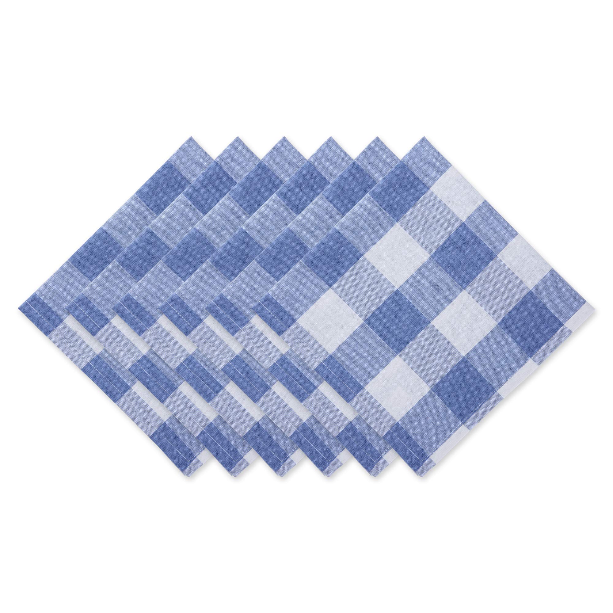 DII Classic Tabletop, Cotton, Stonewash Blue, 20" x 20" (Set of 6)