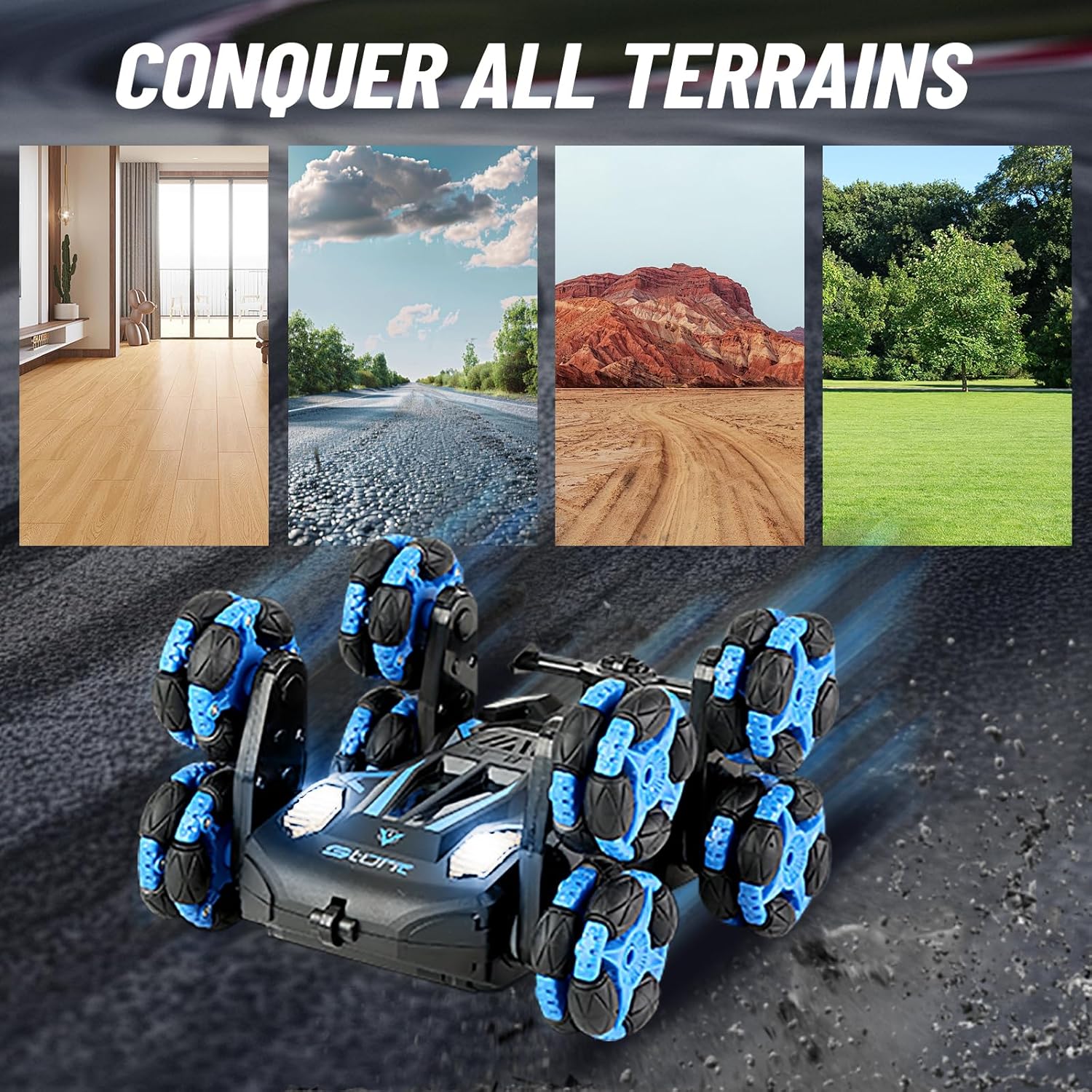 8WD Remote Control Stunt Car with Music Light Mist Spray, RC Drift Car Toys for Kids 6+, 2.4GHz Remote, Double Sided Driving, 360° Spins, Off-Road Stunt Vehicle, Birthday Gifts for Boys Girls