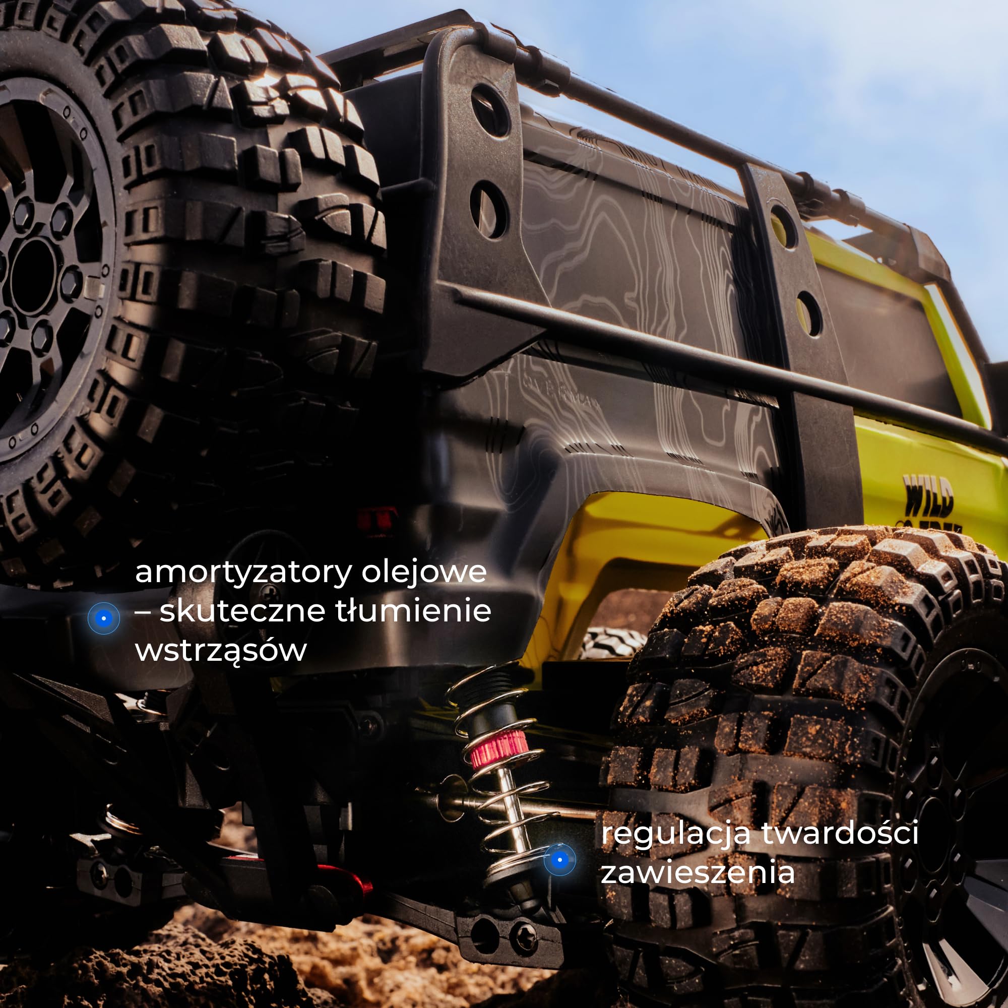 Lionelo Overmax X-Vast zdalnie sterowany samochód 4WD 1:10, 30 km/h Offroad RC, 2,4 GHz, 40 min z 2 akumulatorami, tłumikiem oleju, LED, jazda na dwóch kołach, Crawler dla dzieci 8+ i dorosłych