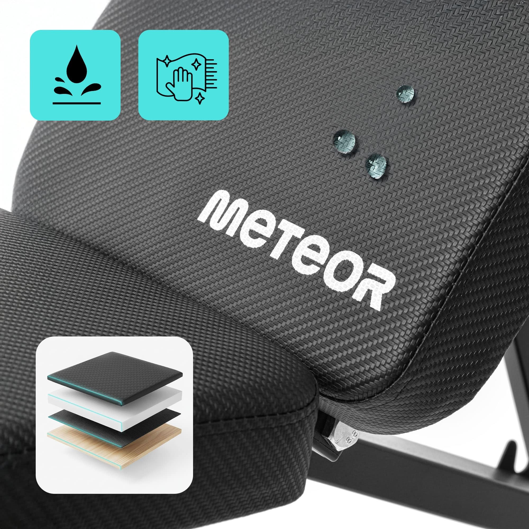 meteor Multifunktionale Hantelbank klappbar verstellbar Fitnessbank Trainingsbank Schrägbank für Zuhause und die Wohnung platzsparend