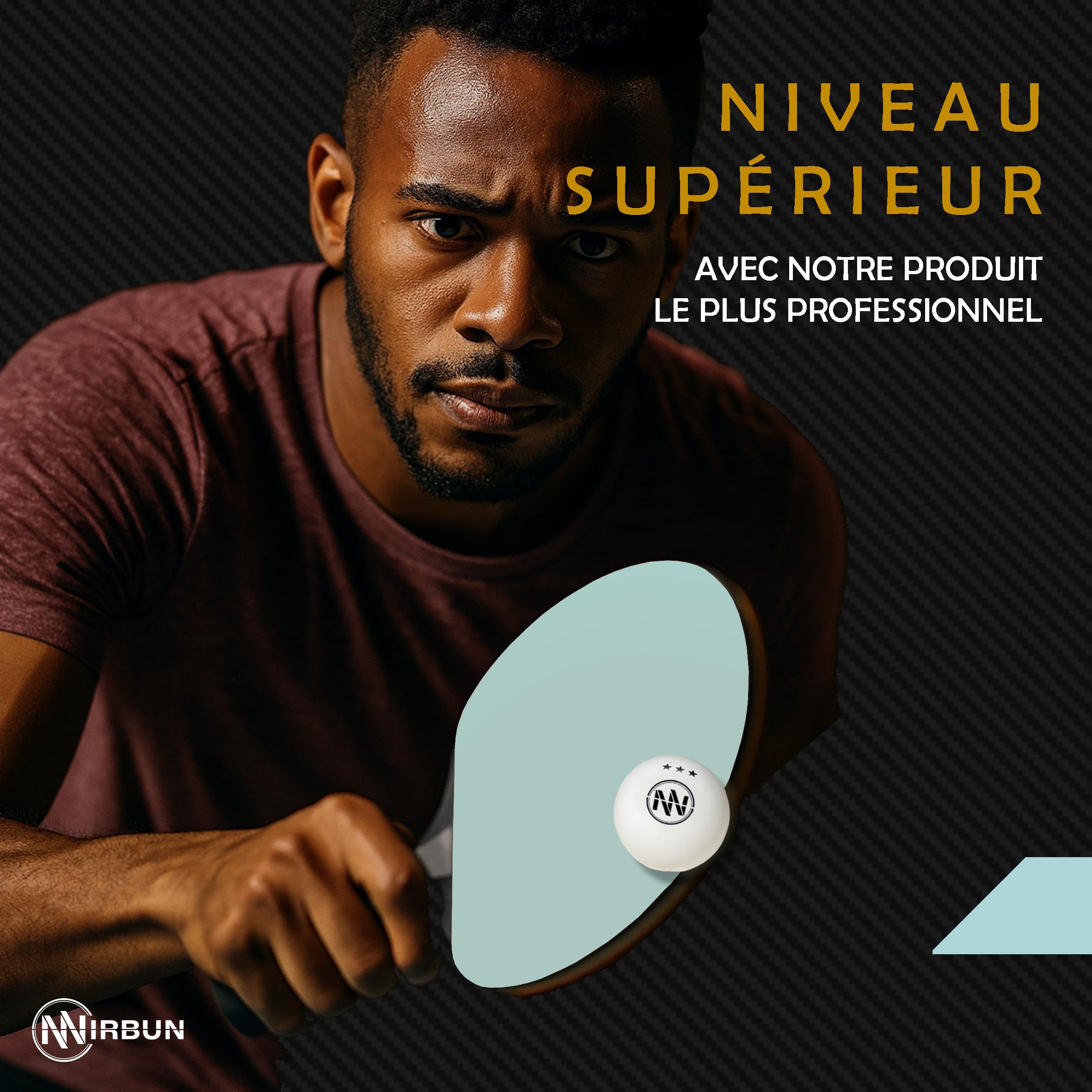 Raquette de Ping-Pong en Carbone Professionnelle | Tennis de Table Haute Résistance avec Housse de Protection