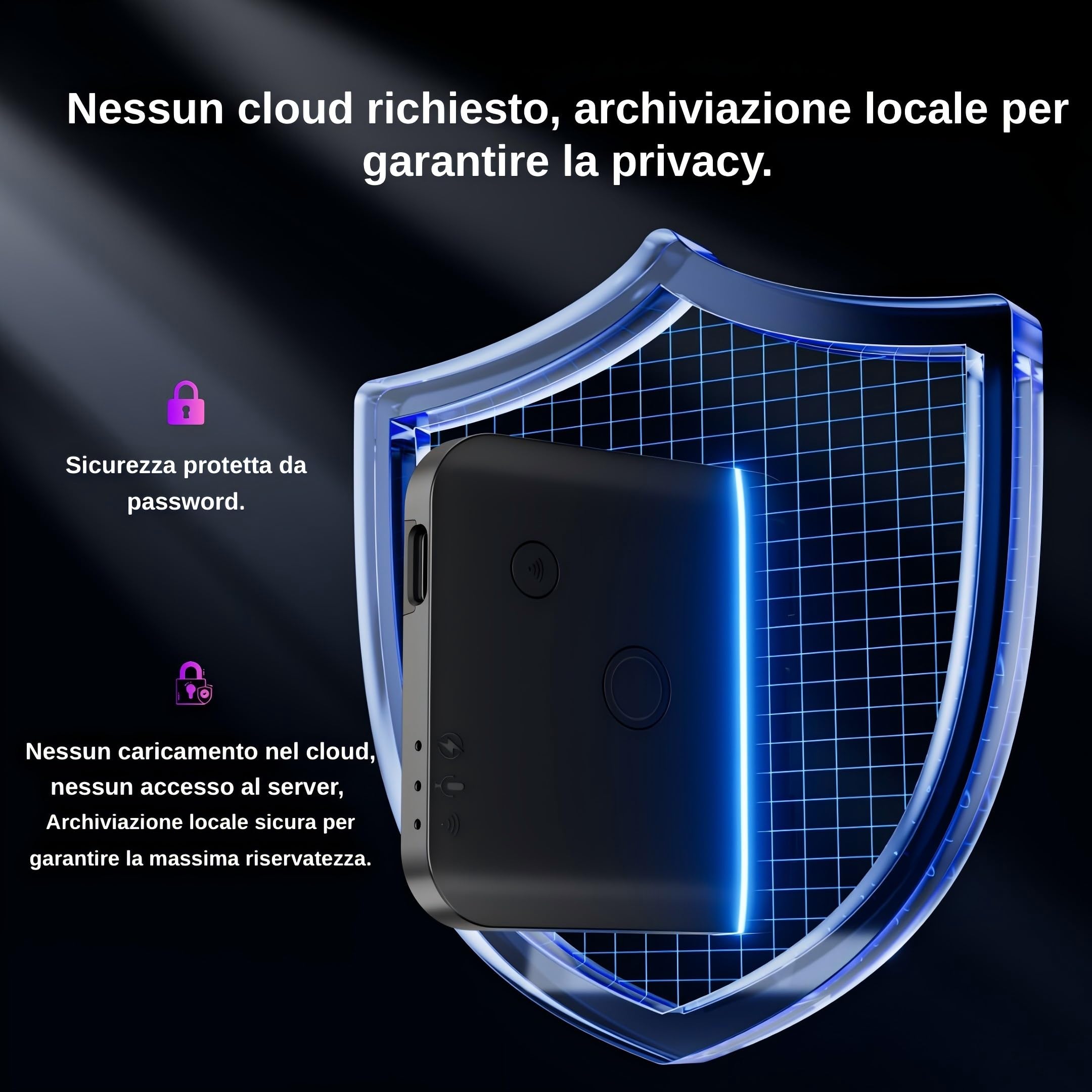 Mini Registratore Vocale IA con Trascrizione: Sottile 6 mm, Trascrivi e Riassumi, Registratore Audio Magnetico per Smartphone, Riunioni, Lezioni, Interviste