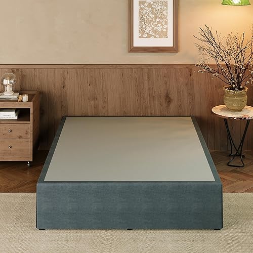 Miniatura 27 de EMODA Marco de cama Queen no necesita somier, plataforma de metal resistente de 6 pulgadas, marco de cama tamaño Queen con listones de acero, fácil