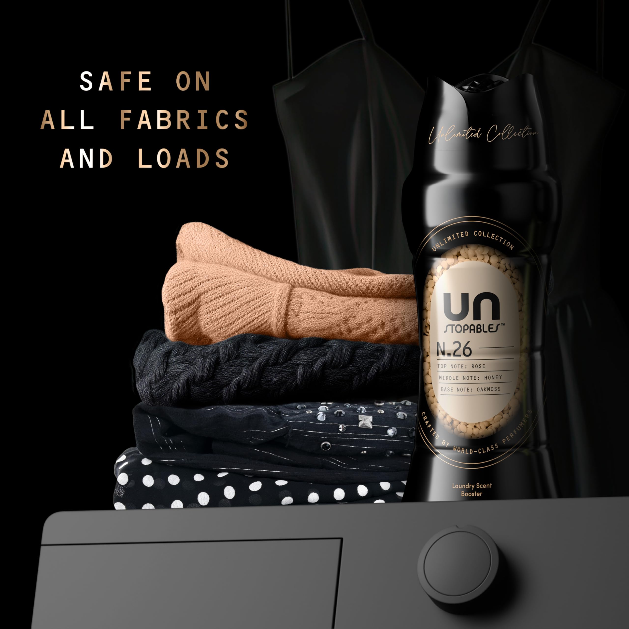 Downy Unstopables Unlimited Collection In-Wash Laundry Scent Booster Beads, No. 26, Fine Fragrance, Long-Lasting Fresh Scent Beads, 21.1 oz