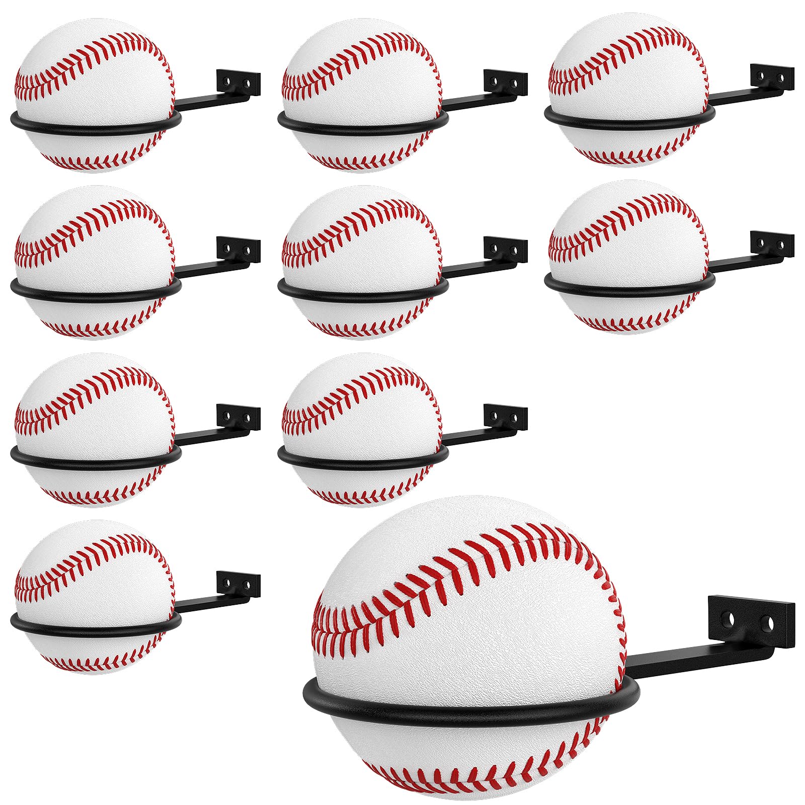 QTJUST 10Pack Baseball Wall Mount Holder Bulk Memorabilia